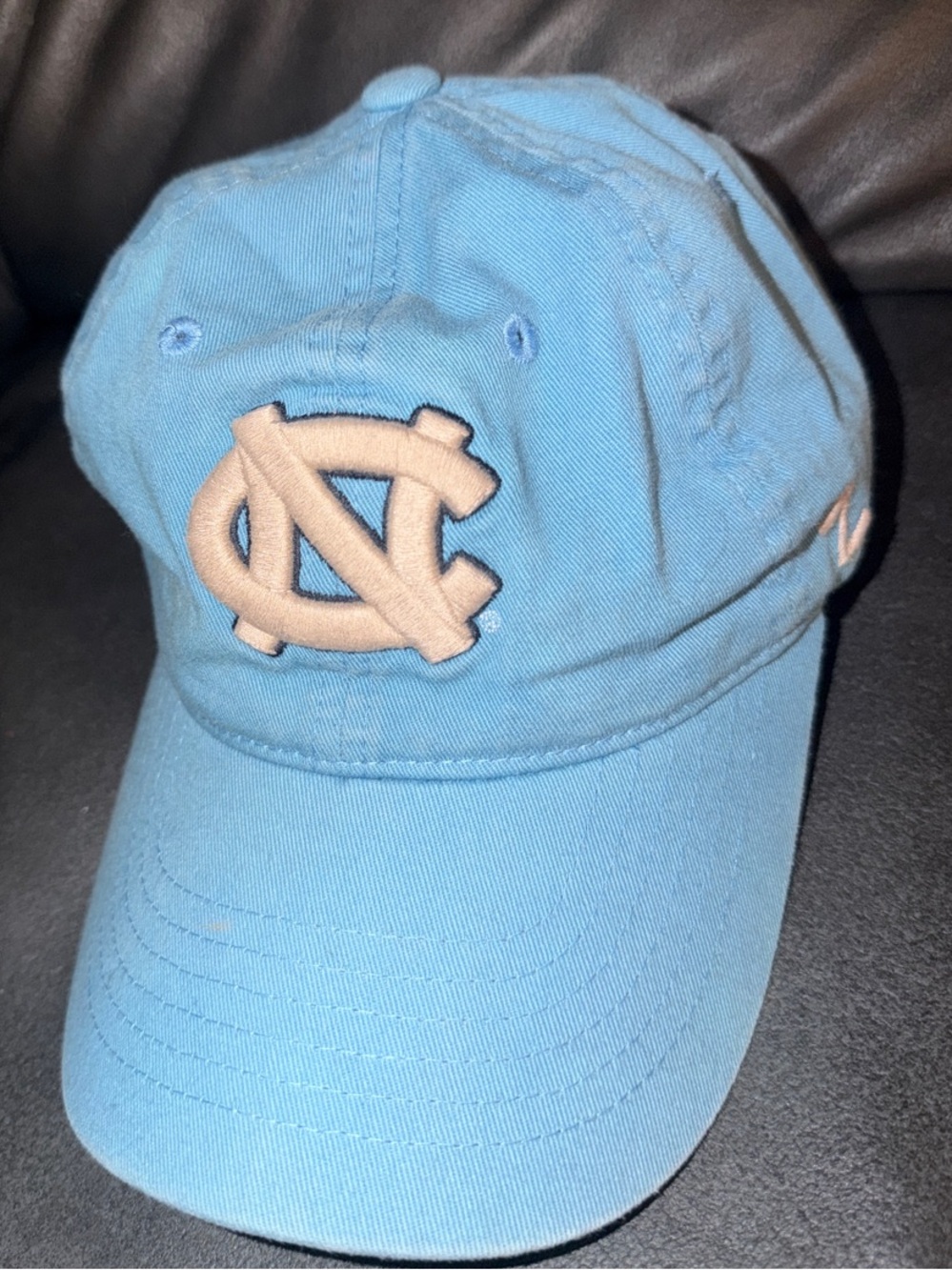 Zephyr Carolina Blue Kids Hat with Beige Logo